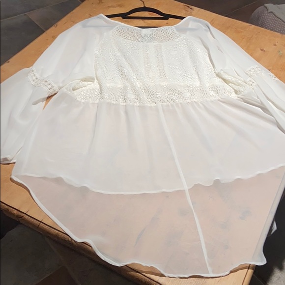 NWT Sz 3 Torrid plus size white blouse shirt party dress casual top flowy - Picture 9 of 9